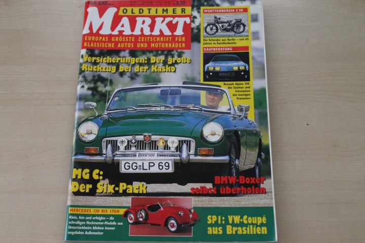 Deckblatt Oldtimer Markt (08/1993)